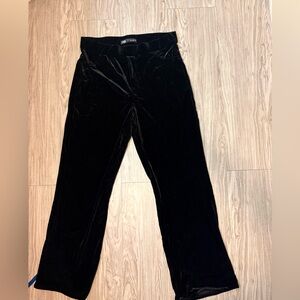 Zara Black Velvet Pants with Elastic Waist
